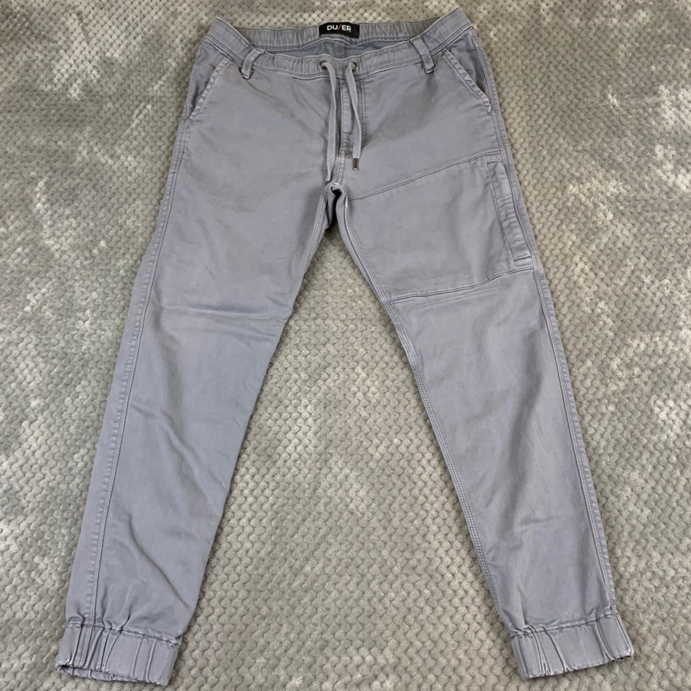 DU/ER N2X Slim Fit Joggers Mens 34x29 Gray Performance Drawstring Pants